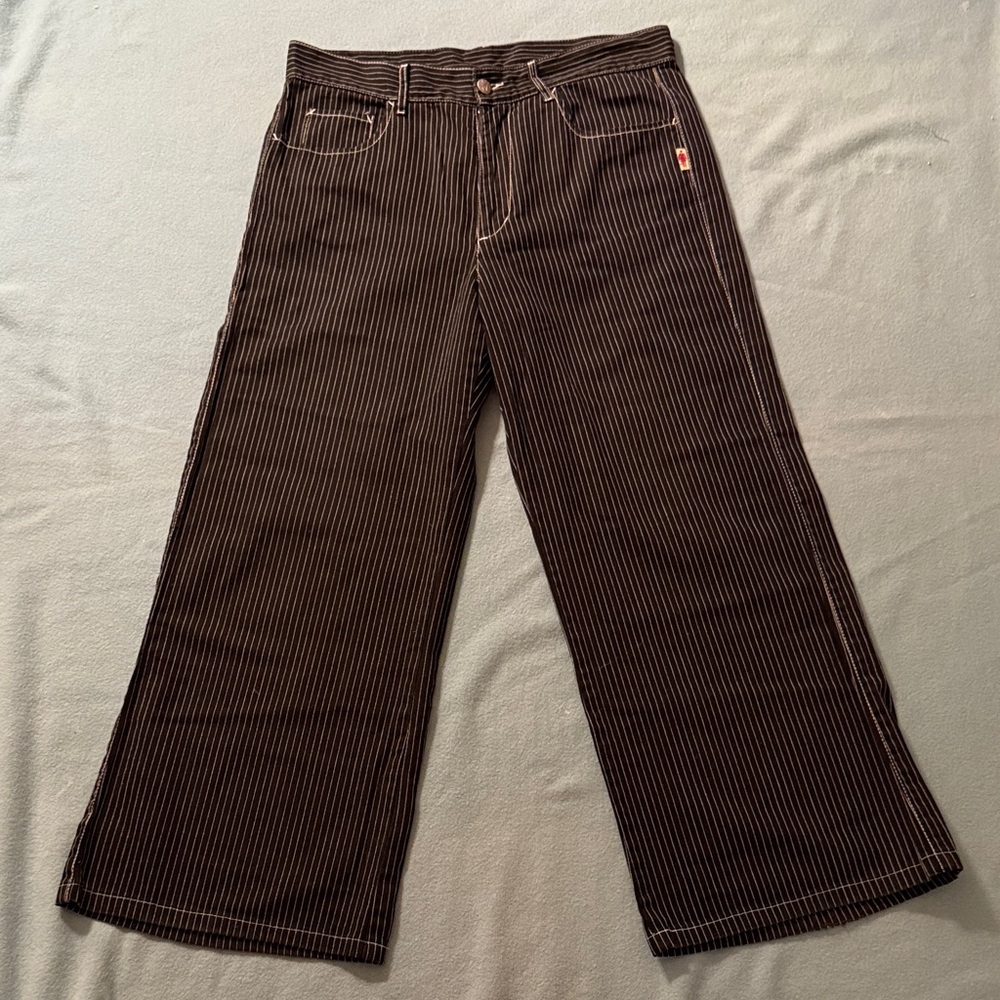 Jean Paul Gaultier vintage 90s Black and White Striped Jean pants size 28